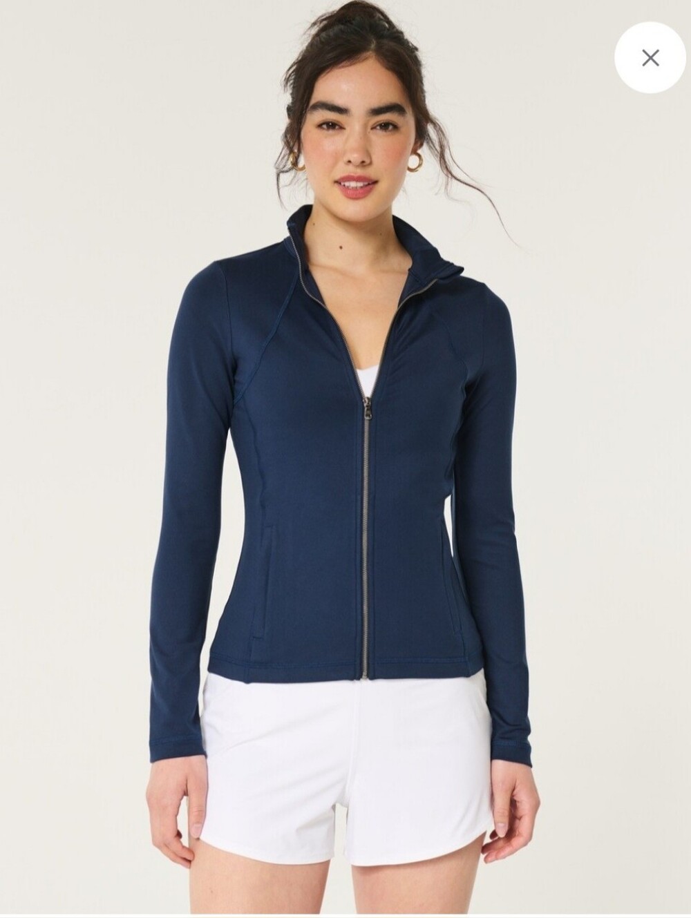Hollister Gilly Hicks Navy Blue Active Recharge  Zip-Up Jacket Women's Small